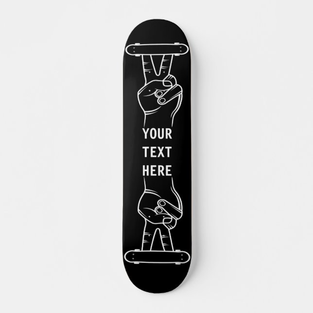 Personnalisé - Main avec skateboard minuscule (Devant)