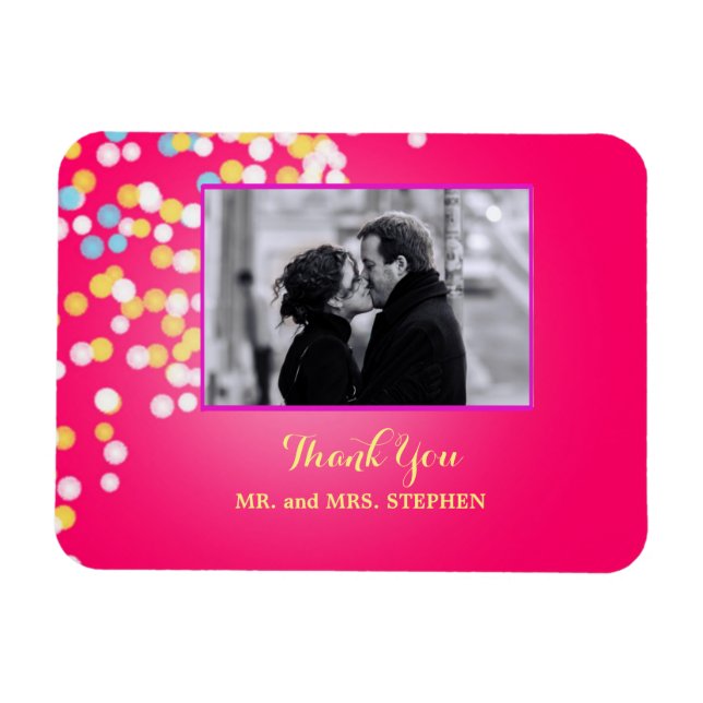 Personnalisé Mariage Favoriser Merci Photo Magnet (Horizontal)