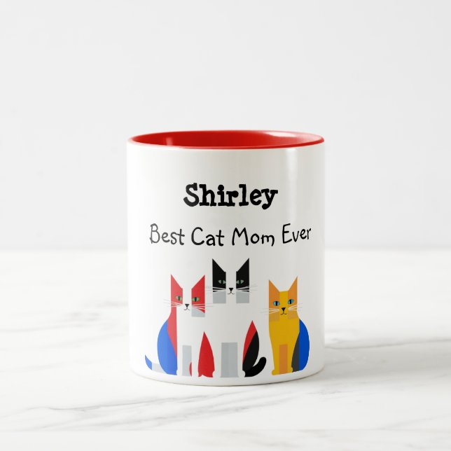 Personnalisé Meilleur Chat Maman Jamais Mug (Centre)