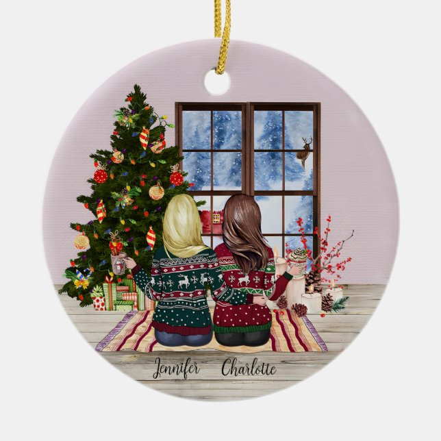Personnalisé Meilleurs Amis Noël Ornement (Devant)