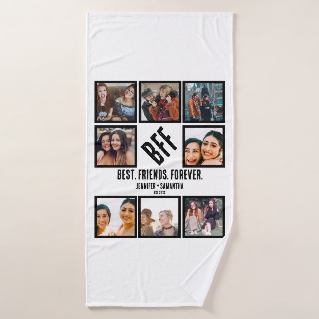 Personnalisé Meilleurs amis pour toujours BFF 8 Co (Serviette de bain)