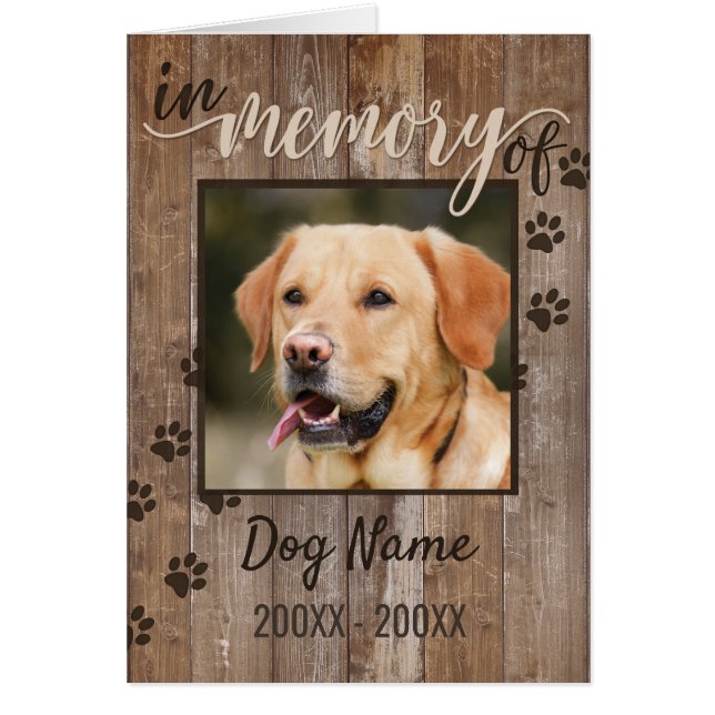 Personnalisé Mémorial Chien Russe Bois Look Sympat (Devant)