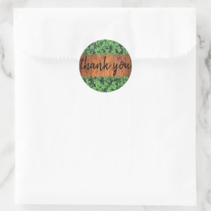 Personnalisé merci autocollant vert clover imprimé