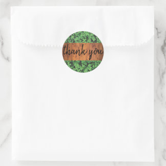 Personnalisé merci autocollant vert clover imprimé