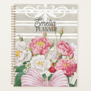 Personnalisé mignon rétro floral rayures prof chic