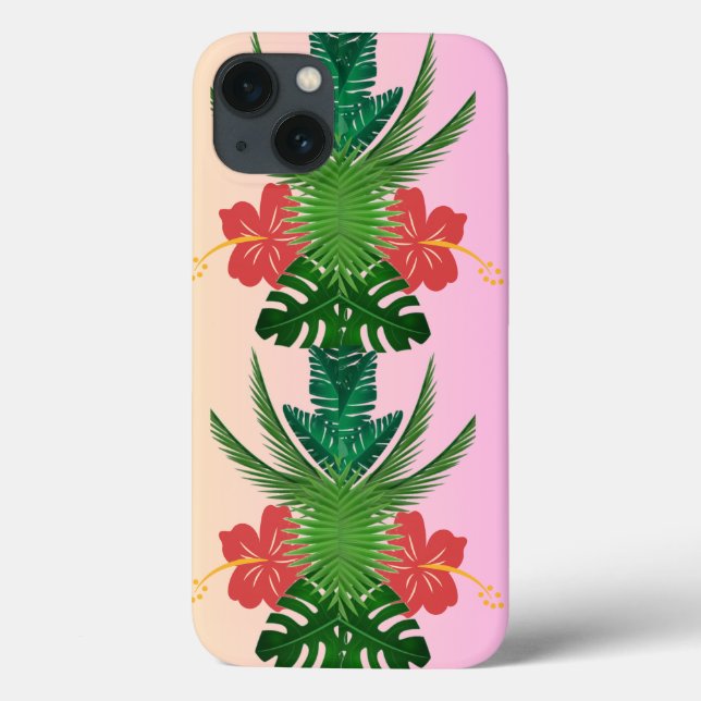 Personnalisé Monogrammed iPhone 13 Coque, coque Fl (Verso)