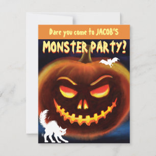 Personnalisé Monster Halloween invitation de fête 