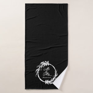 Personnalisé Mr & Mrs Elegant Black & White Newlyw