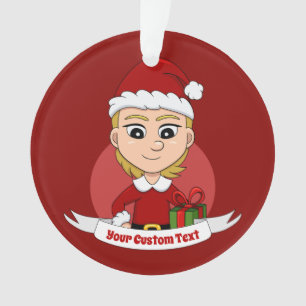 Personnalisé Noël fille dessin animé ornement