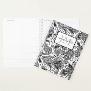 Personnalisé noir et blanc à motifs paisley