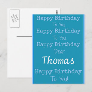 Personnalisé Nom Bonne Carte postale Anniversaire