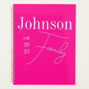 Personnalisé Nom de famille moderne Hot rose