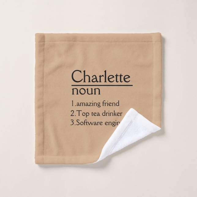 Personnalisé Nom de la définition de serviette (Gant de toilette)
