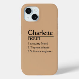 Personnalisé Nom définition iPhone 15 Coque