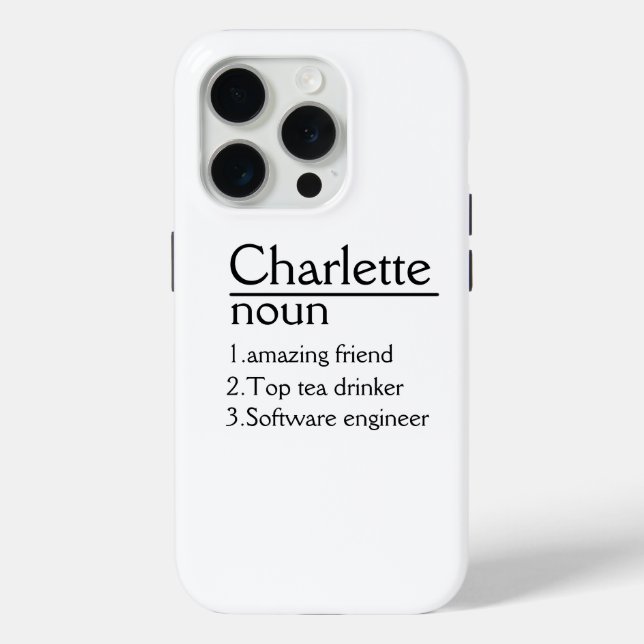 Personnalisé Nom définition iPhone 15 pro Coque (Verso)