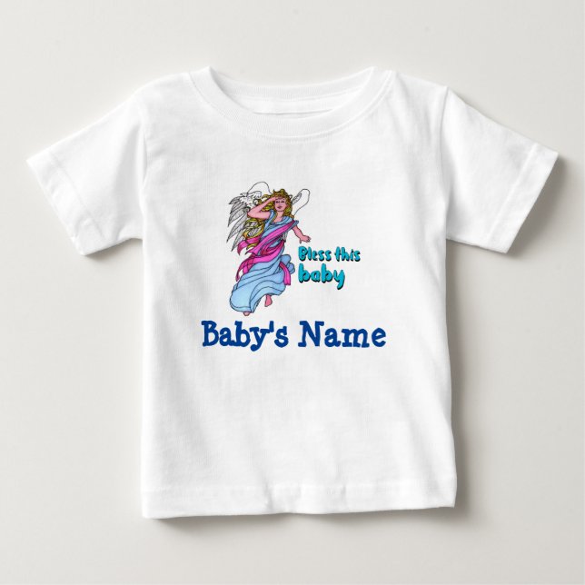 Personnalisé (Nom du bébé) T-shirt Bless the Baby (Devant)