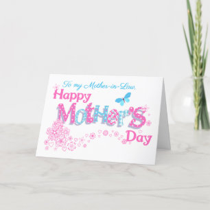 Personnalisé Nom Fête des mères avec carte Fleurs