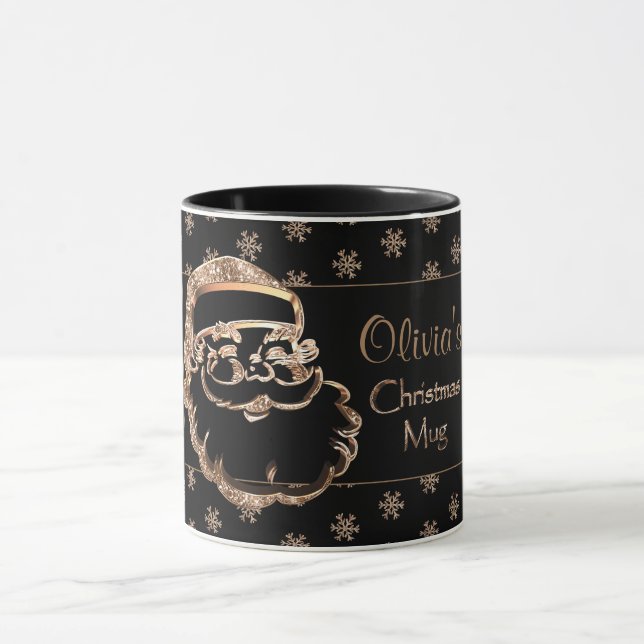 Personnalisé Nom Olivia's Christmas Mug Cute Père  (Centre)