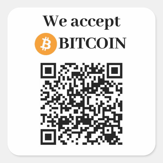 Personnalisé Nous Acceptons Bitcoin Sticker (Devant)