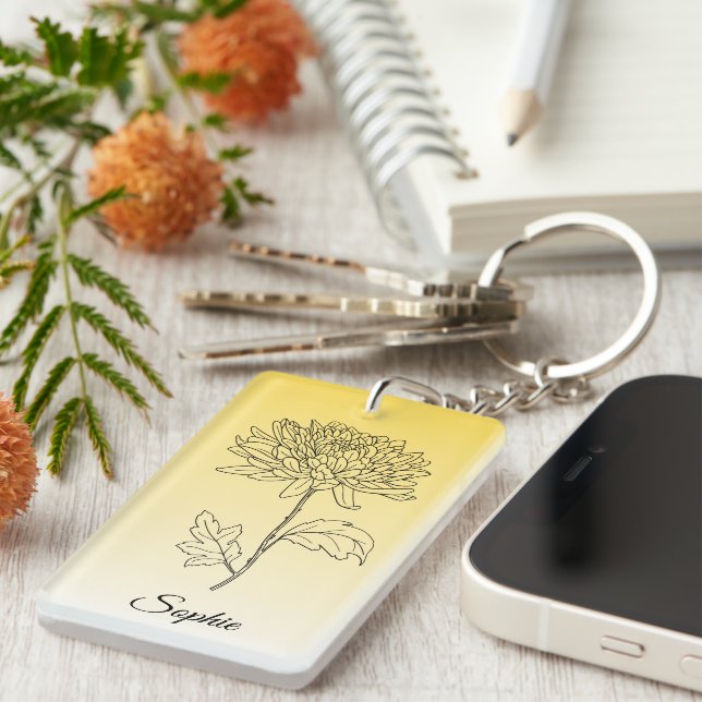 Personnalisé Novembre Fleur de naissance Chrysanth (Devant droit)