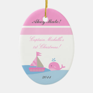 Personnalisé Ornement Personnalisé Pink Sail Boat