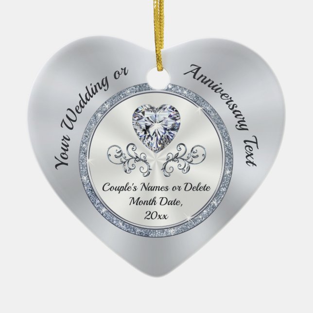 Personnalisé, Ornements de Noël Faveurs de mariage (Devant)