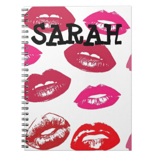 PERSONNALISÉ PERSONNALISÉ LIPS ROUGE CARNET KISS