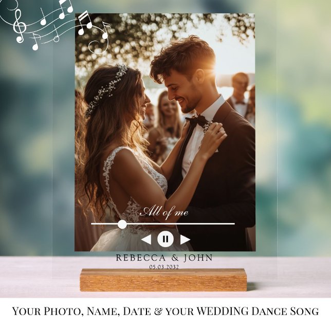 Personnalisé, Photo, Première Danse, Panneau de Ma (Personalized, Photo, First Song, Wedding, Memory, Acyrly Sign for Couples /Newylweds.)