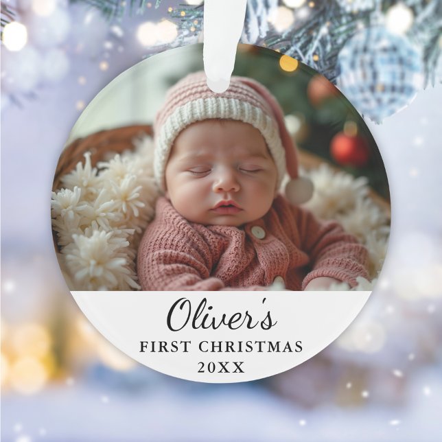 Personnalisé Premier Noël Bébé Ornement photo (Créateur téléchargé)