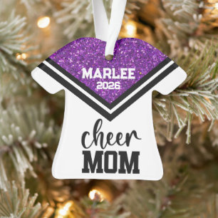 Personnalisé Purple & Black Cheer Ornament