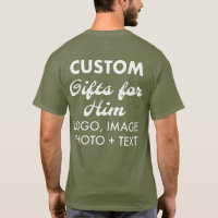 Personnalisé Retour Hommes de l'armée T-shirt vert