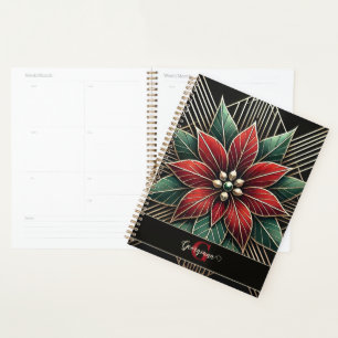 Personnalisé Retro Art Déco Floral Poinsettia