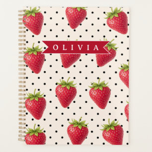 Personnalisé Rétro Fraise à pois Vintage