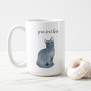 Personnalisé Russe Bleu Chat race café cadeau Mug