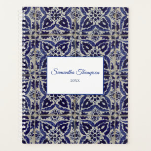 Personnalisé Russe Italien Azulejo Bleu Blanc Géom