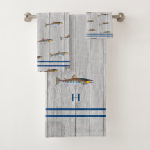 Personnalisé Rustique Bleu Saumon Gris Bois