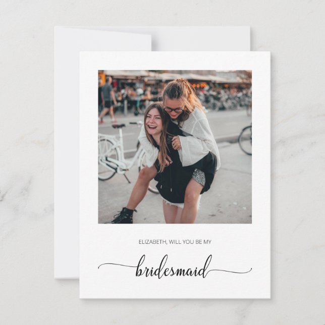 Personnalisé Serez-Vous Mon Carte photo De Femme D (Devant)