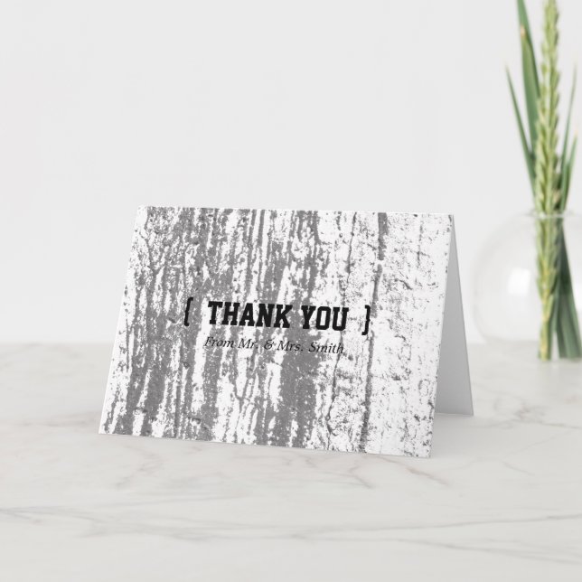 Personnalisé simple élégant Merci en bois flou (Devant)