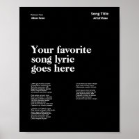 Personnalisé Style Suisse Lyrics Poster Chanson Ly