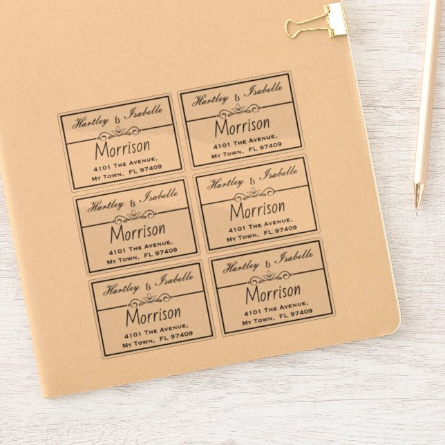 Personnalisé Transparent Clear Étiquettes de adres (Carnet)