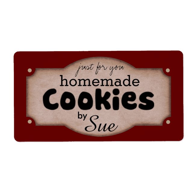 Personnalisé Vintage Cookie Donner Étiquettes (Devant)
