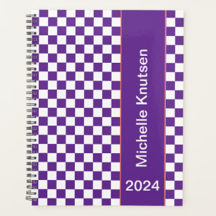 Personnalisé violet blanc À damiers 2024