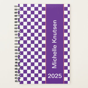 Personnalisé violet blanc À damiers 2025