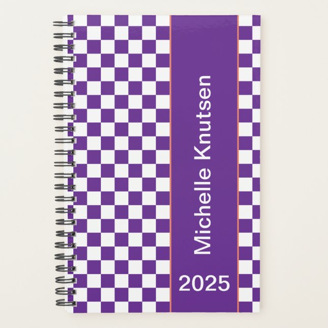 Personnalisé violet blanc À damiers 2025 (Devant)
