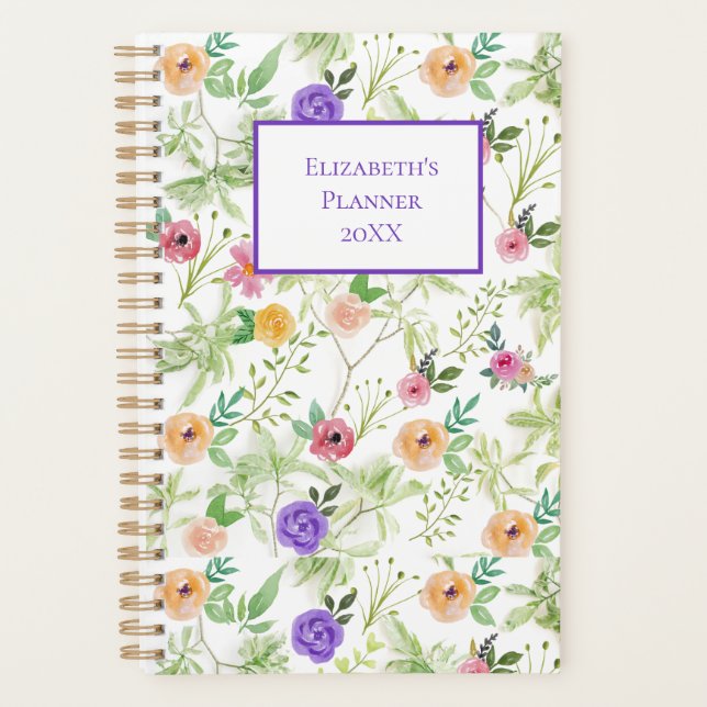 Personnalisé violet rose jaune Floral annuel (Devant)