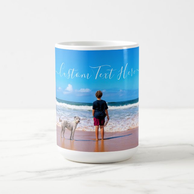 Personnalisé Votre Animal Photo Café Mug Texte Per (Centre)