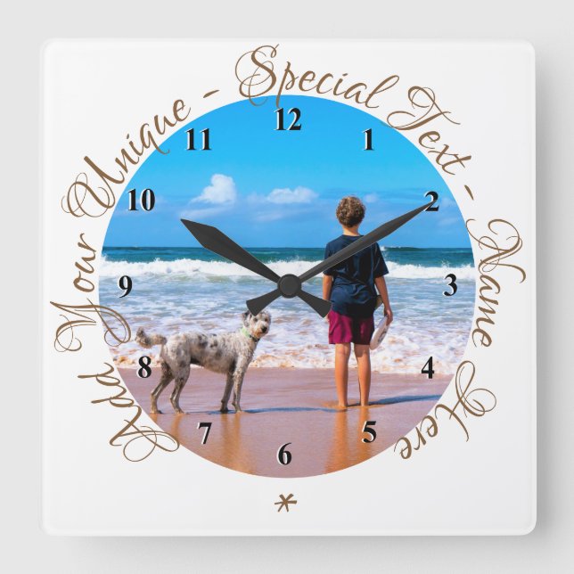 Personnalisé votre horloge murale photo et texte p (Recto)
