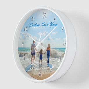 Personnalisé votre horloge murale photo et texte p