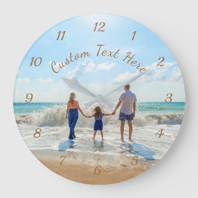 Personnalisé votre horloge murale photo et texte p (Recto)