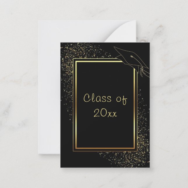 Personnalisé Votre Invitation De Diplôme Black Gol (Dos)
